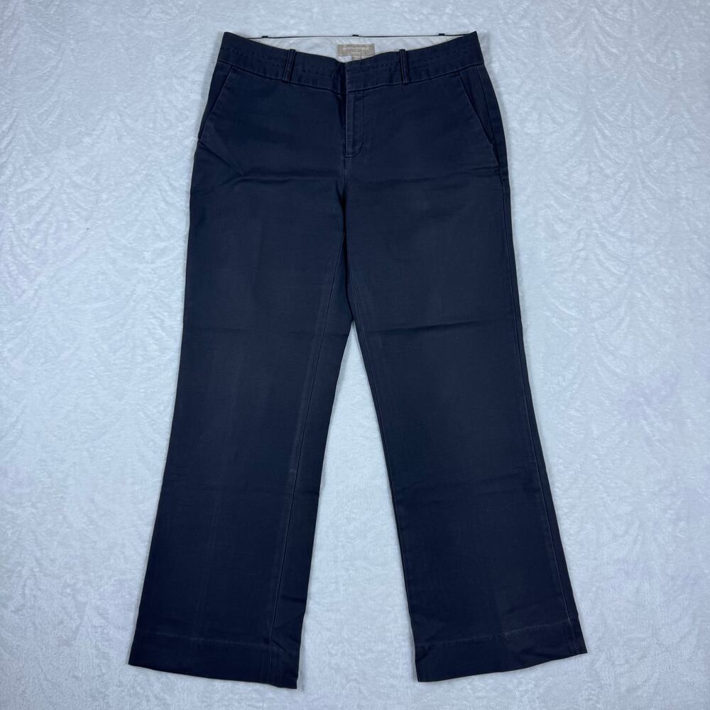 Banana Republic‎ Martin Fit Women's 8 Gray Pants Flat Front Cotton Straight Leg